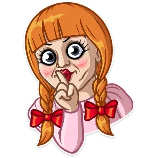 🤐 033de5e8 Annabelle muñeca, terror, tenebroso, película, demonio, annabelle telegram sticker