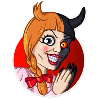 😈 352e41f0 muñeca, tenebroso, terror, aterrador, malvado, demonio telegram sticker