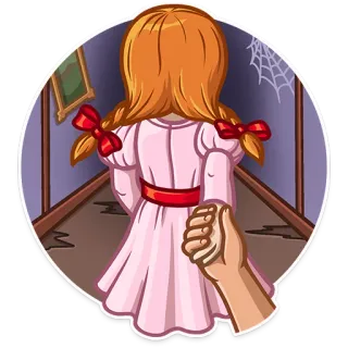 👫 374d0506 muñeca, siniestro, terror, mano, miedo telegram sticker