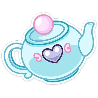 ⭐ 3613abc3 Teekanne, Tee, süß, kawaii, Cartoon, Herz, Getränk, Aufkleber telegram sticker