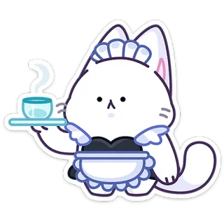 ⭐ bf2d3722 Katze, Maid, süß, kawaii, Anime, Manga, Chibi, Aufkleber telegram sticker