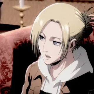 🧺 2086ae9e Annie Leonhart Attack on Titan Аниме, Персонаж, Женщина, Блондинка, Аниме девушка telegram sticker