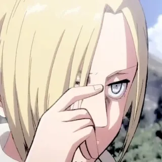 🧺 64b771e7 Annie Leonhart Attack on Titan Аниме, Атака титанов, Анни, Леонхарт, Девушка, Женщина telegram sticker