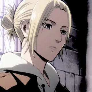 🧺 81b9cda1 Annie Leonhart Attack on Titan Аниме, Персонаж, Блондинка, Девушка, Портрет, Фанарт telegram sticker