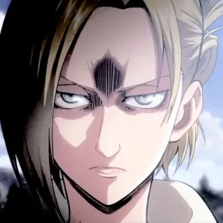 🧺 b3386fd7 Annie Leonhart Attack on Titan Аниме, Персонаж, Женский, Стойкий, Серьезный, Решительность telegram sticker