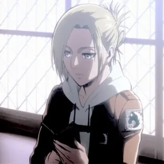 🦢 b69263b9 Annie Attack on Titan Аниме, Девушка, Серьезная, Блондинка, Персонаж, Атака титанов telegram sticker