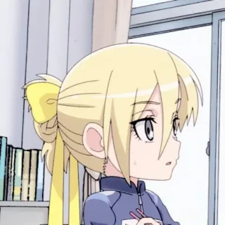 🧺 d7252501 Аниме, Девушка, Блондинка, Школьная форма, Мультфильм, Персонаж telegram sticker