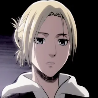 🦢 f8e79504 Annie Leonhart Attack on Titan Аниме, Персонаж, Девушка, Блондинка, Серьезная, Атака титанов, Энни telegram sticker