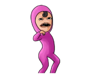 😛 6235d66b Pink Guy drôle, mème, rose, personnage, culture web whatsapp sticker