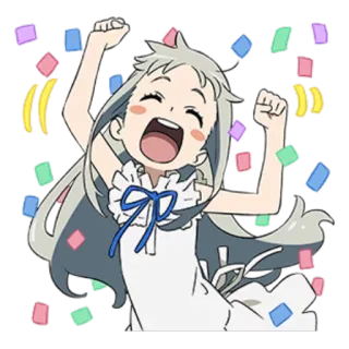 😄 648e9265 สาวอนิเมะ, งานฉลอง, กระดาษสี, มีความสุข, สนุกสนาน, การ์ตูน telegram sticker