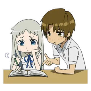 👫 92284c05 อนิเมะ, การ์ตูน, คู่รัก, เรียน, ผู้หญิง, ผู้ชาย telegram sticker