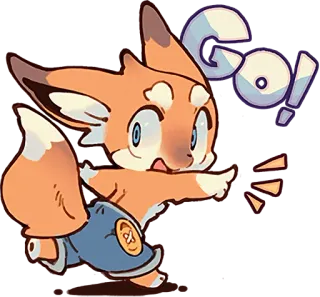 🏃 0878ce63 Go! zorro, dibujos animados, animal, lindo, motivacional, corriendo telegram sticker
