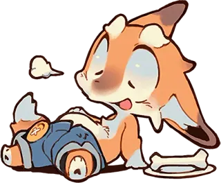 ☺️ 52320be3 dibujos animados, perro, hueso, lindo, animal telegram sticker