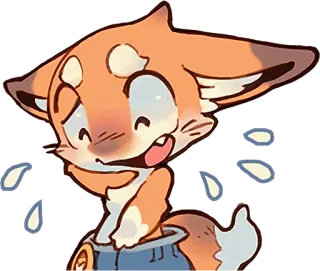 😅 97c619bb zorro, lindo, animal, dibujos animados, llorando telegram sticker