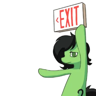 🔙 cbaa9f22 EXIT lối ra, phim hoạt hình, biển báo, xanh lá cây, an toàn telegram sticker