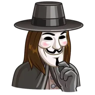 😁 2c860432 V V for Vendetta V for Vendetta, Guy Fawkes mask, anonymous, political, protest, freedom, revolution whatsapp sticker