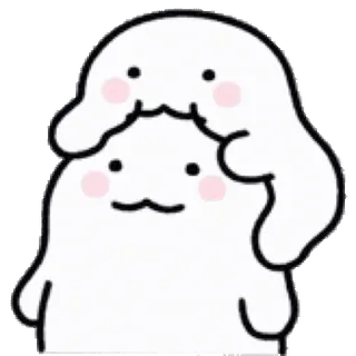 💬 441ad251 cute, kawaii, blob, stack, pink cheeks, whimsical, cartoon, character whatsapp sticker