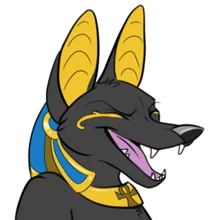 😄 6774d5f5 Anubis egípcio, deus, chacal, antropomórfico, divindade, egito antigo telegram sticker