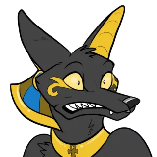 😫 d3a14aec antro, anúbis, chacal, egípcio, deus, furry, egito antigo telegram sticker