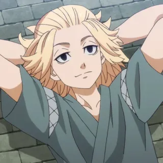 ⚜ 07377be4 Mikey Tokyo Revengers Anime, Personaggio, Manga, Biondo/Bionda, Rilassato/Rilassata telegram sticker