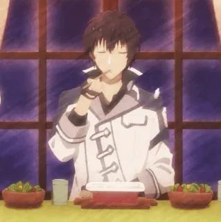 ⚜ 2f6ff7a0 Anime, Personaggio, Mangiare, Cena, Ritratto, Animazione telegram sticker