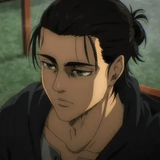 ⚜ cd9e84b3 Eren Yeager Attack on Titan Anime, Eren Jaeger, L'attacco dei giganti, Personaggio, Maschio, Triste, Manga telegram sticker