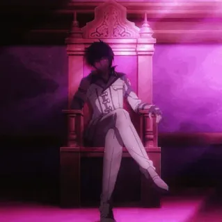 ⚜ f535cf61 Anime, Trono, Seduto, Maschile, Personaggio telegram sticker