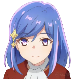 🙂 453191bd Anime, Perempuan, Karakter, Rambut biru telegram sticker