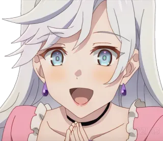 😄 60a1eac6 Anime, Karakter, Gadis, Lucu, Rambut Putih, Perhiasan telegram sticker