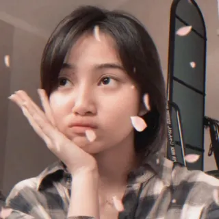 🎀 1a42cd72 портрет, женщина, девушка, селфи, милый, цветы telegram sticker