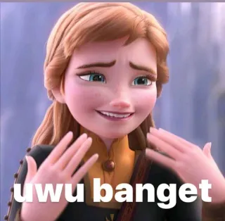 🤮 1773d103 Anna Frozen uwu banget uwu, cute, Anna, Frozen, meme, expression, cartoon telegram sticker