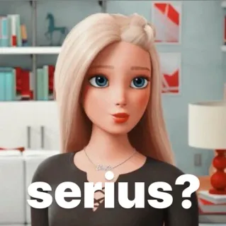 🤮 4a4585c7 serious? serious, question, doubt, cartoon, expression, blonde telegram sticker