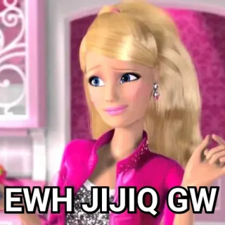 🤮 58eec6b0 Barbie EWH JIJQ GW doll, blonde, cartoon, toy, animated telegram sticker