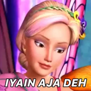 🤮 a5c087e9 IYAIN AJA DEH Barbie, meme, animation, cartoon telegram sticker