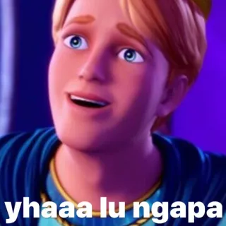 🤮 b5015f33 yhaaa lu ngapa meme, funny, cartoon, expression, barbie telegram sticker