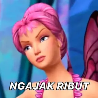 🤮 f5319cc6 NGAJAK RIBUT meme, funny, cartoon, annoyed, sassy, indonesian telegram sticker