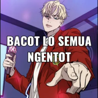 😜 d2c38621 BACOT LO SEMUA NGENTOT 动漫, 表情包, 冒犯, 印尼 whatsapp sticker