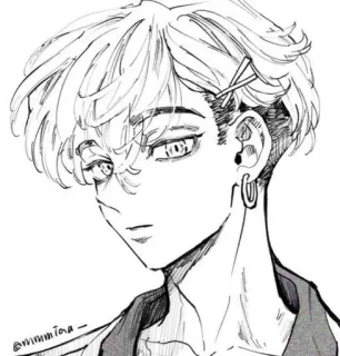 🤨 0189dcfa Anime, Manga, Frisur, Porträt, Zeichnung, Illustration whatsapp sticker