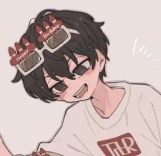 ☺️ b50b239a Happy Birthday Anime, Cartoon, Alles Gute zum Geburtstag, Brille, Feier, lächelnd, niedlich whatsapp sticker