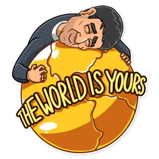 😊 2a244a30 Tony Montana Scarface THE WORLD IS YOURS scarface, film, tony montana, monde, drogue, gangster whatsapp sticker