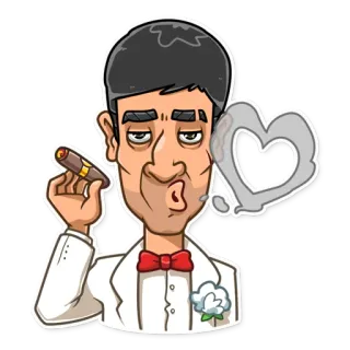 😘 342aae6a cigare, fumer, costume, marié, fête whatsapp sticker