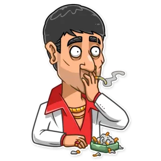 😳 61eca41c Fumer, Cigarette, Dessin animé, Homme, Drogues whatsapp sticker