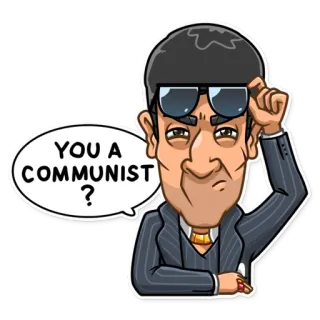 🤨 938cae2b YOU A COMMUNIST? Politique, Communisme, Question, Homme, Costume whatsapp sticker