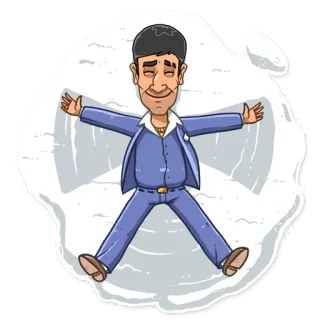 😀 f2666cad neige, ange, dessin animé, homme, costume whatsapp sticker