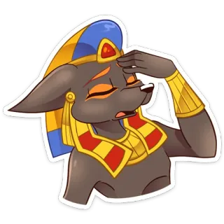 🤯 151cecf3 Anubis Anubis, Egipski, Bóstwo, Smutny, Kreskówka, Antropomorficzny telegram sticker
