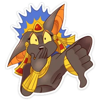 👎 2af5a778 Kreskówka, Kot, Nie lubię, Kciuk w dół, Egipski telegram sticker