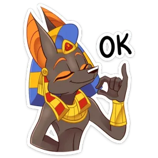 👌 38f1fca8 OK Gest OK, Anubis, Egipski, Bóg, Szakal, Kreskówka telegram sticker