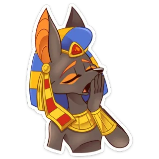 🥱 43b85b96 Anubis Anubis, Egipski bóg, Szakal, Bóstwo, Egipt, Kreskówka telegram sticker