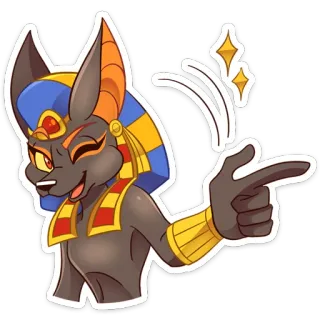 😏 4db881f3 Anubis Anubis, Egipski bóg, Wskazywanie, Furry telegram sticker