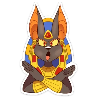 🙅‍♂ 58fae090 Kreskówka, Krzyż, Egipski, Anubis, Postać telegram sticker